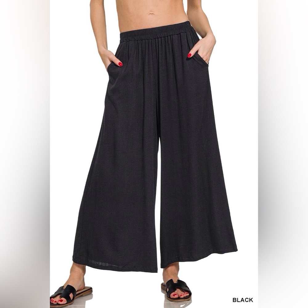 Zenana Outfitters Black Wide Leg Palazzo Pants
